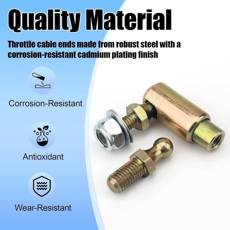 GGTE Throttle Disconnect, Quick Release Ball Joint, 10-32 In Female Thread, Throttle Cable Ball End, Steel Carburetor Linkages - Image 5